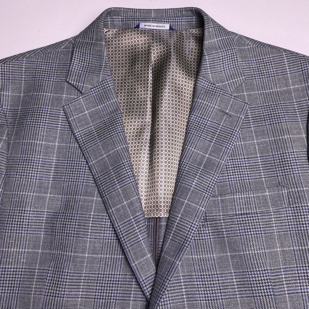 Ralph Ralph Lauren Blazer Sport Coat 43R Wool Silk Linen Green Glen Plaid EUC